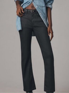 Anthropologie Pilcro The Yaya Coated Black Cropped Jeans 28P